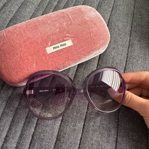 Miu Miu Violet Sunglasses with Pink Case